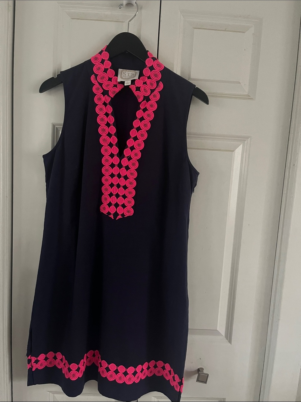 Sail to Sable Navy Shift Tunic with Hot Pink Trim